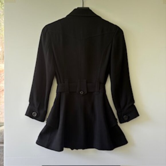 DOLCE & GABBANA Bergdorf Goodman Jacket w/ Tie Belt Wool Black Vintage SZ IT38 - Picture 9 of 11